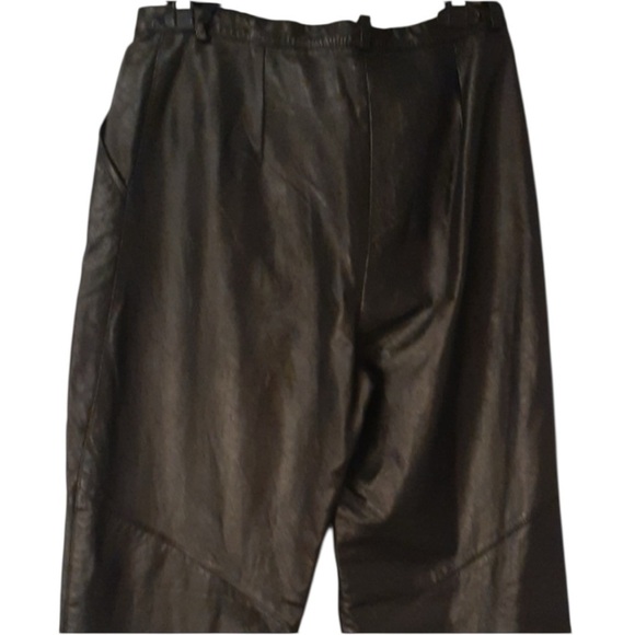 Cedars Vintage Y2K Black 100% Leather Tapered Leg High Waist Pants Sz 14 - Picture 5 of 10